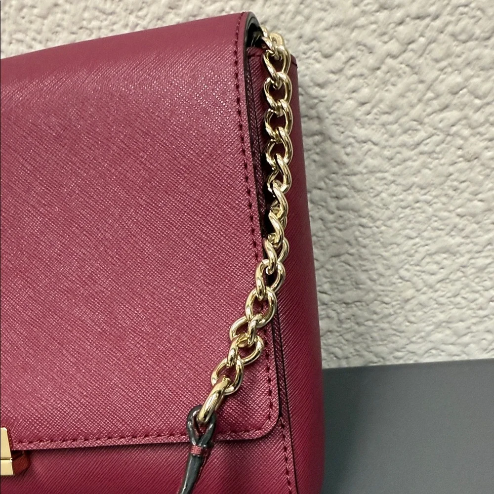 Kate Spade Plum Crossbody Bag with Gold Chain
